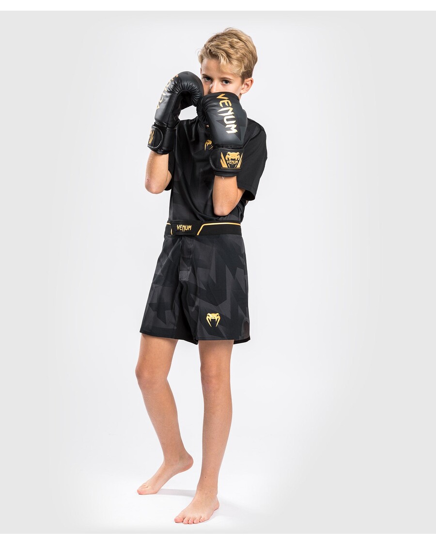 Celana Pendek Pertarungan Pisau Cukur Venum - Untuk Anak-anak - Hitam/emas