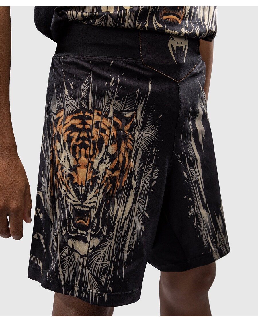 Pantaloncini Da Combattimento Per Bambini Venum Tiger - Neri/arancioni Neon