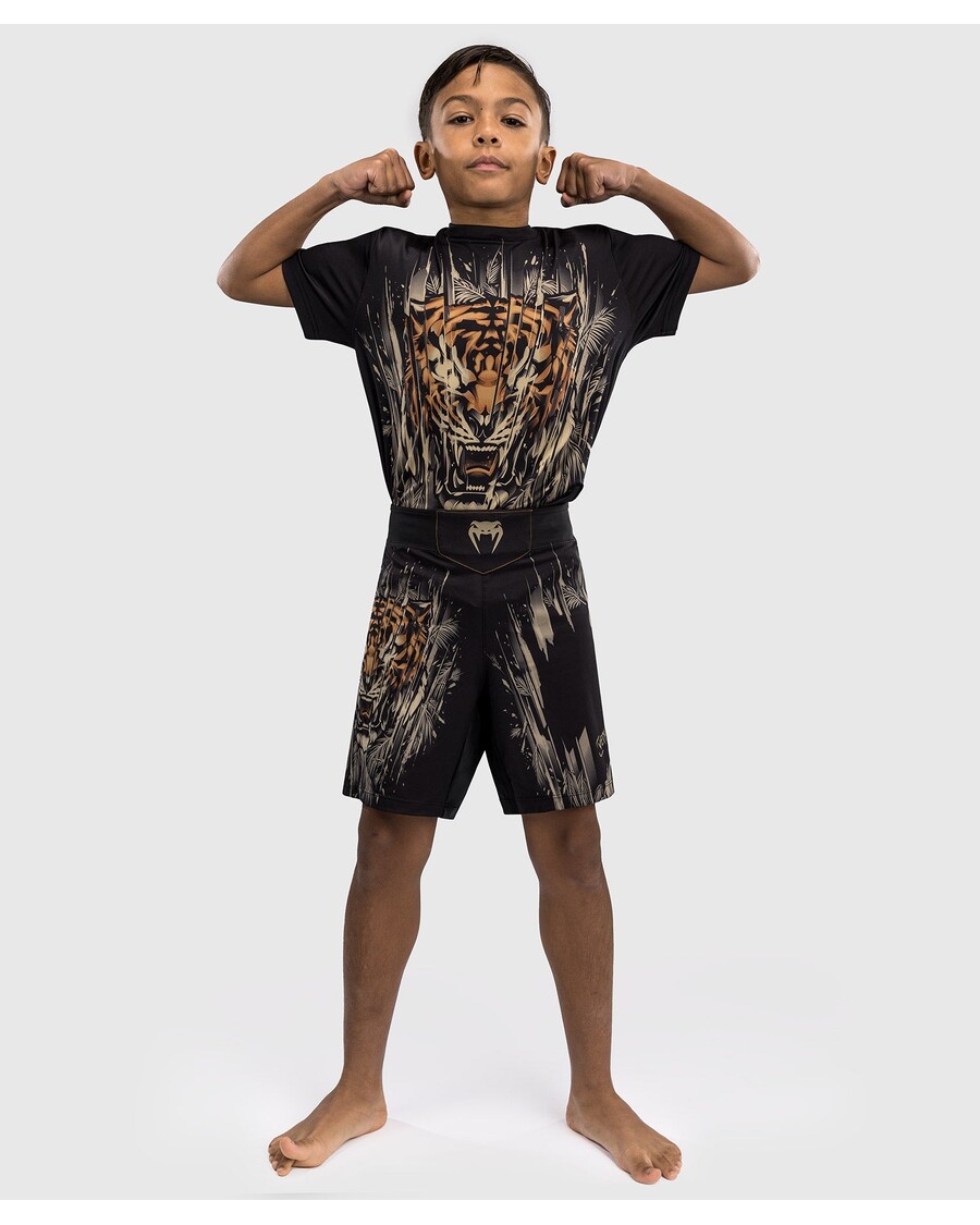 Pantaloncini Da Combattimento Per Bambini Venum Tiger - Neri/arancioni Neon