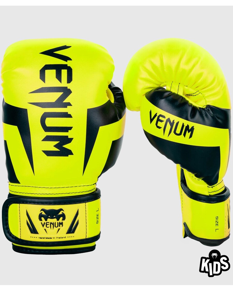 Venum Kids Elite Gants De Boxe, Jaune Néo