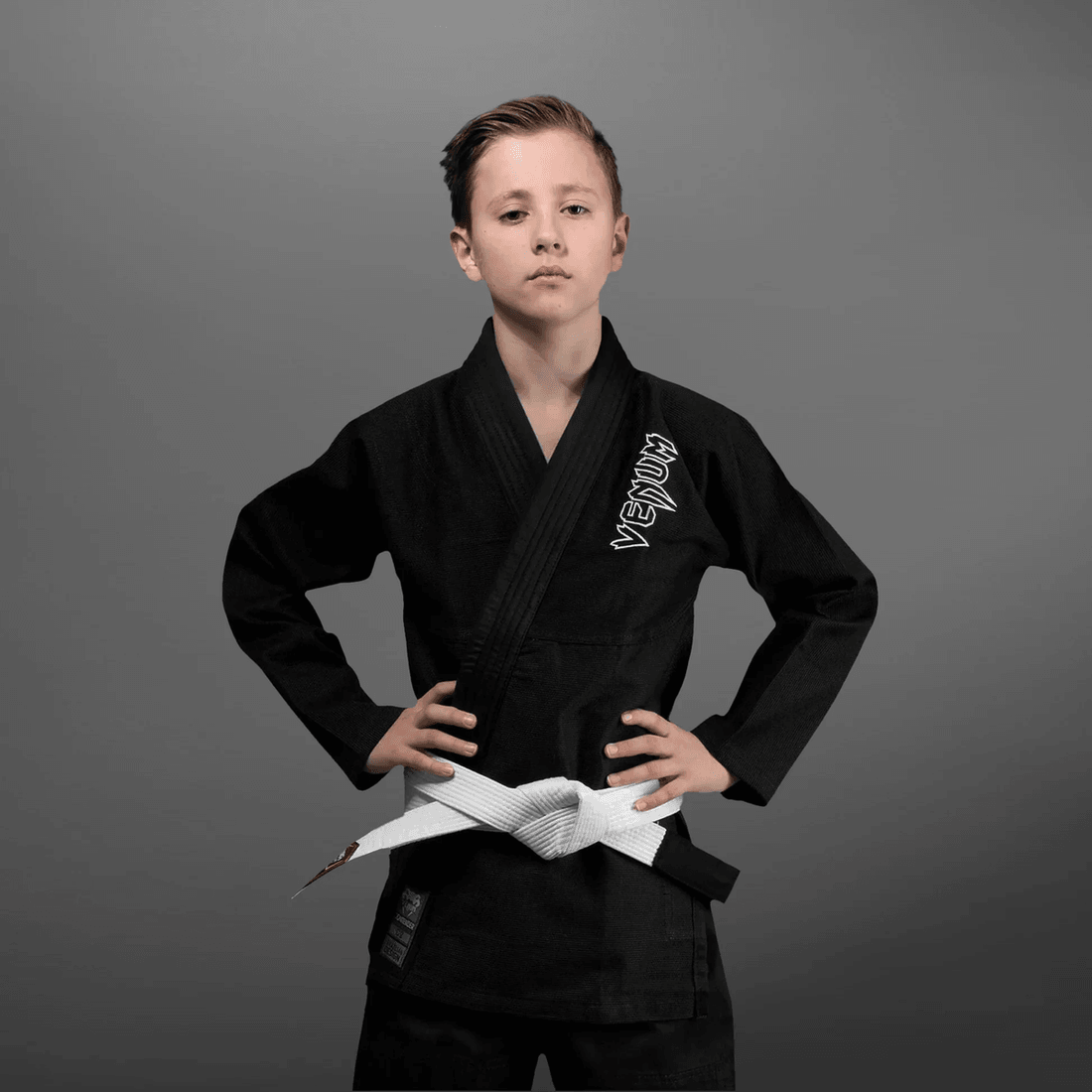 Venum Contender Kids Bjj Gi (gratis Vitt Bälte Ingår) - Svart