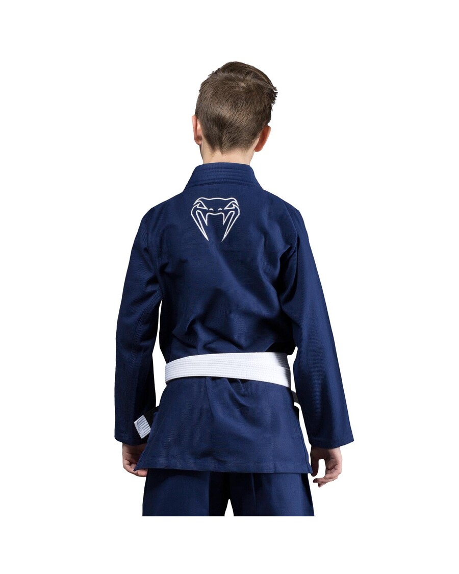 Venum Conender キッズ ブラジリアン柔術着 (無料の白いベルトが付属) - ネイビーブルー