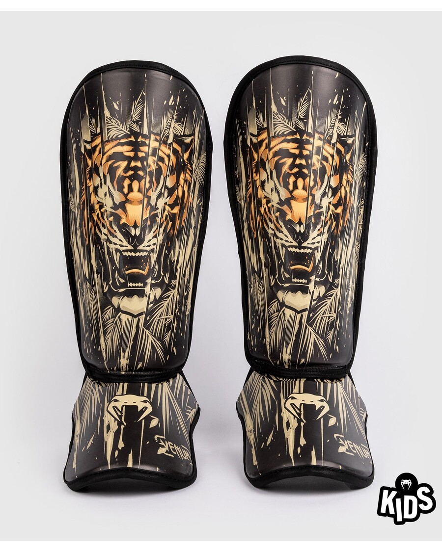 Protège-tibias Pour Enfants Venum Tiger - Noir/orange Fluo