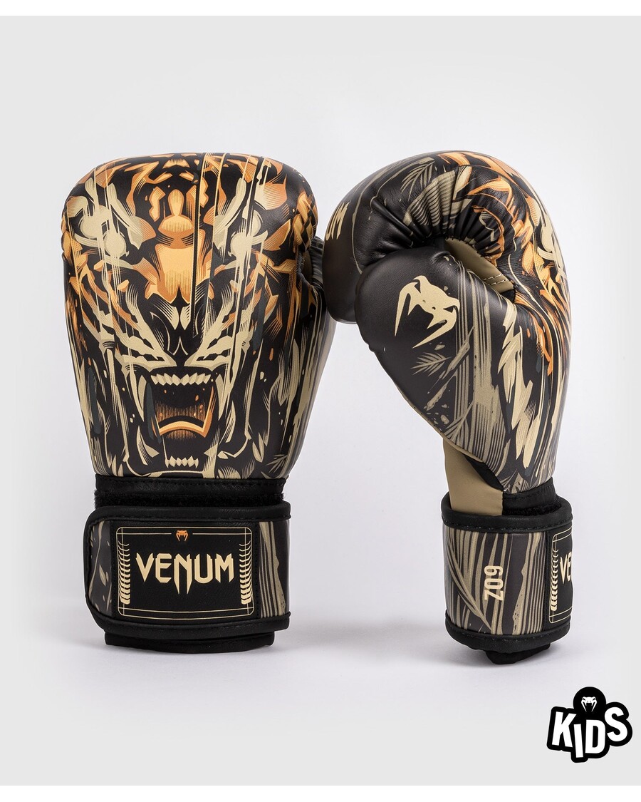 Boxerské Rukavice Venum Tiger Pre Deti - čierna/neónovo Oranžová