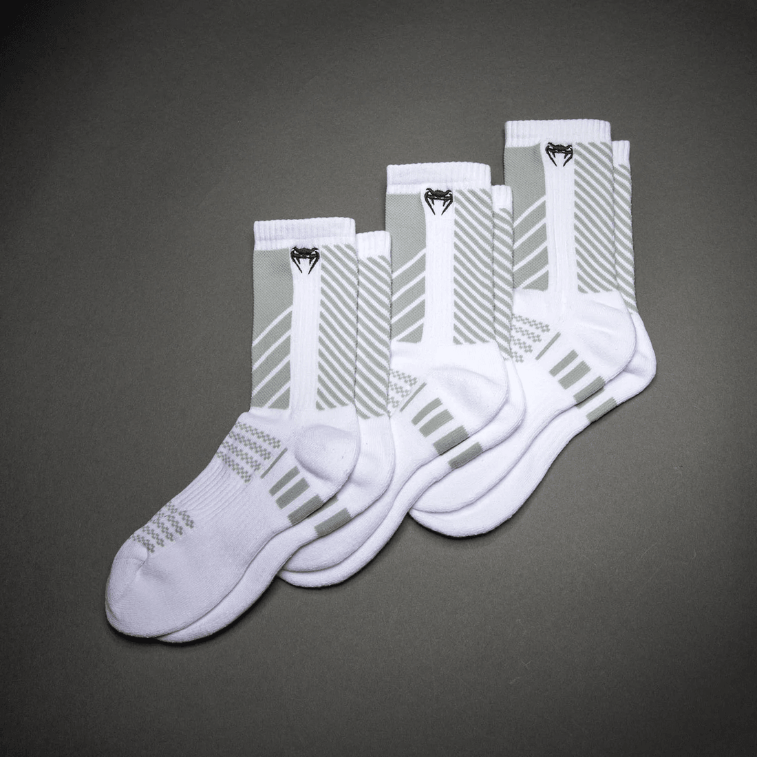 Venum Vector Crew Socks 3 Pack - White/Grey