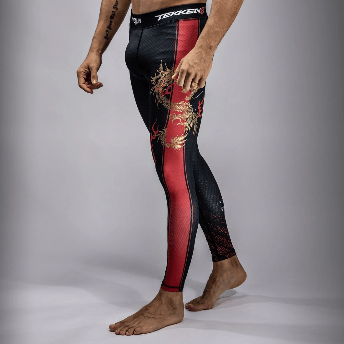 Venum x TEKKEN 8 - Marshall Law Spats - Black/Red/Gold