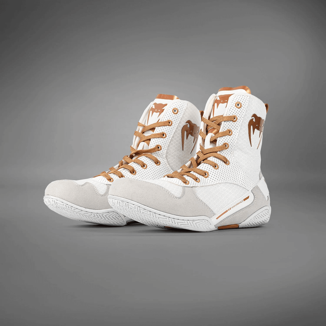 Venum Elite Boxing Shoes - White/Gold