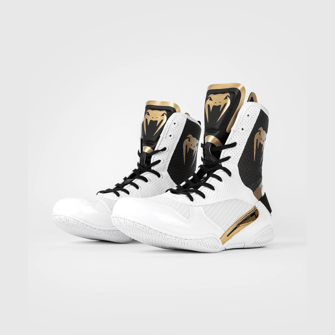 Venum Elite Boxing Shoes - White/Black/Gold