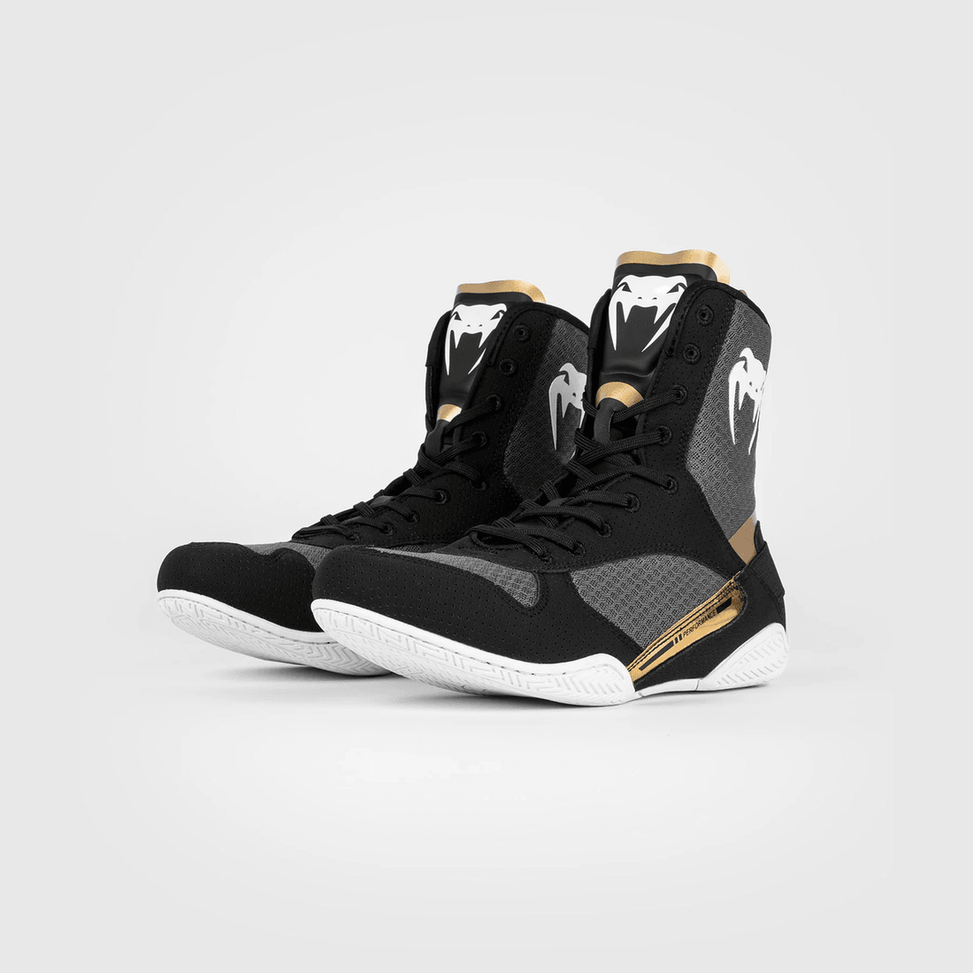 Venum Elite Boxing Shoes - Black/White/Gold