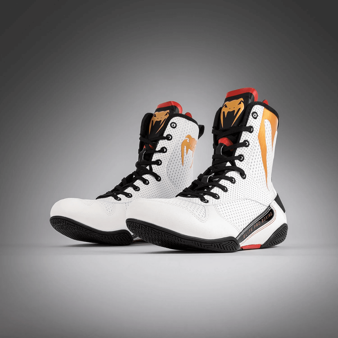 Venum Elite Boxing Shoes - Ice /Gold