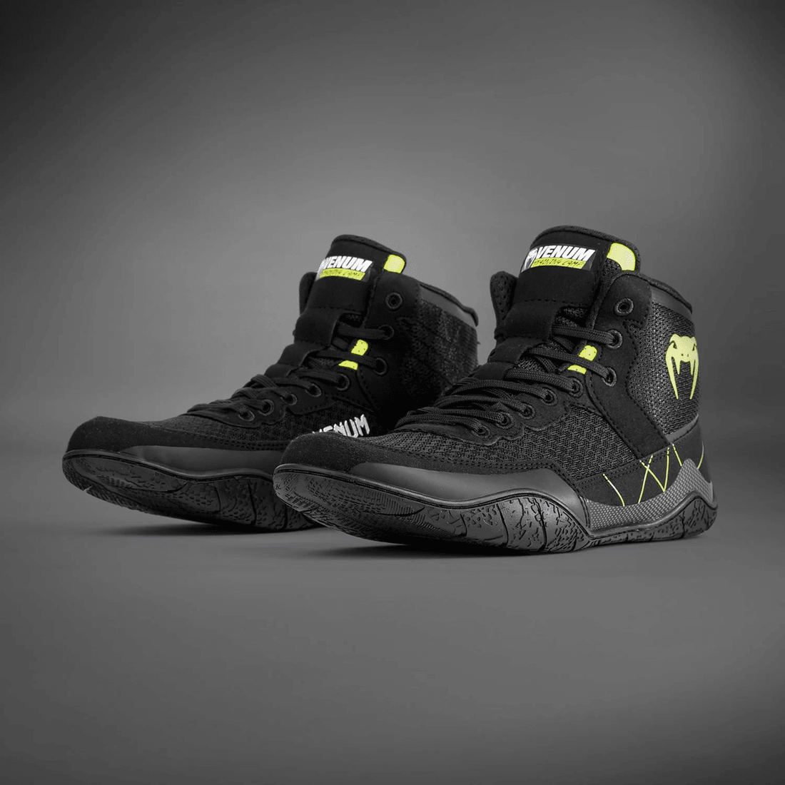 Venum Training Camp 4.0 Wrestling Shoes - Black/Neon Green
