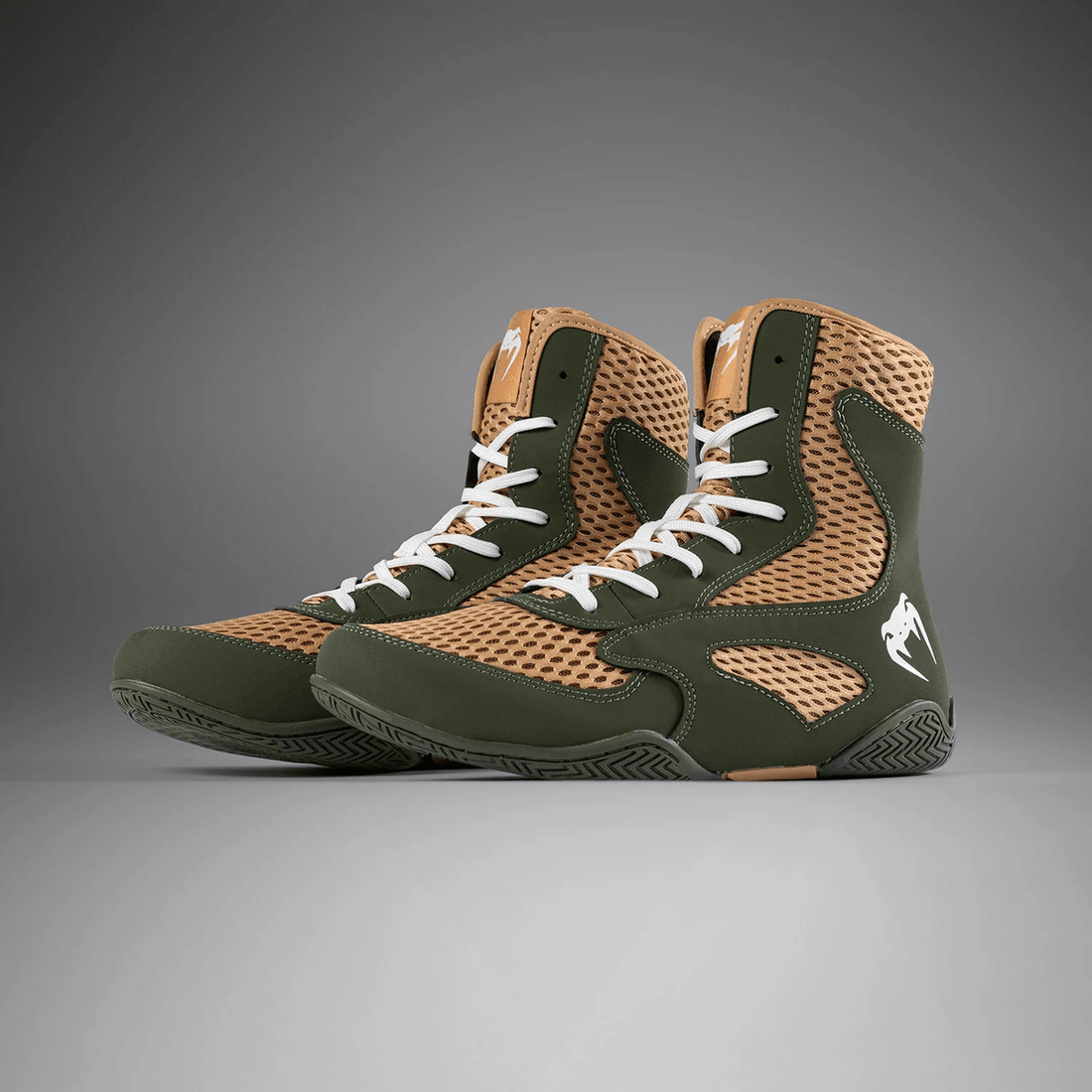 Venum Contender Boxing Shoes - Military Green/Sand