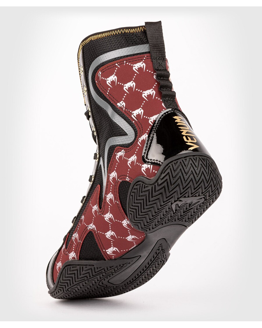 Venum Elite Evo Monogram Boxing Shoes – Black/Burgundy