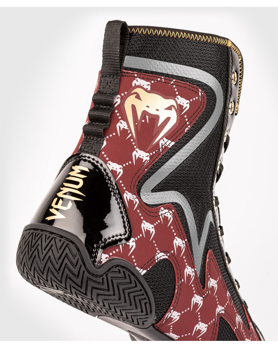 Venum Elite Evo Monogram Boxing Shoes – Black/Burgundy