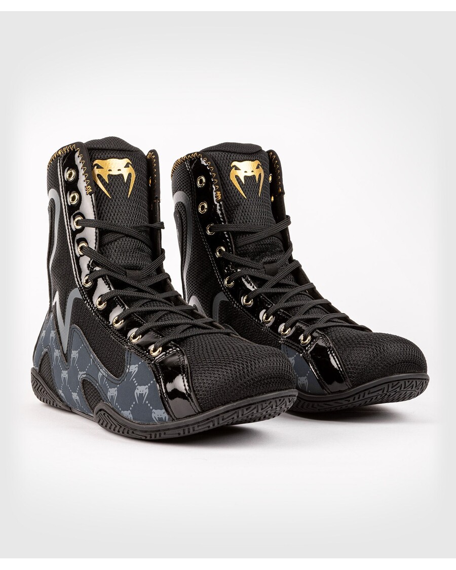 Venum エリート Evo モノグラム ボクシング シューズ – ブラック/ネイビー ブルー