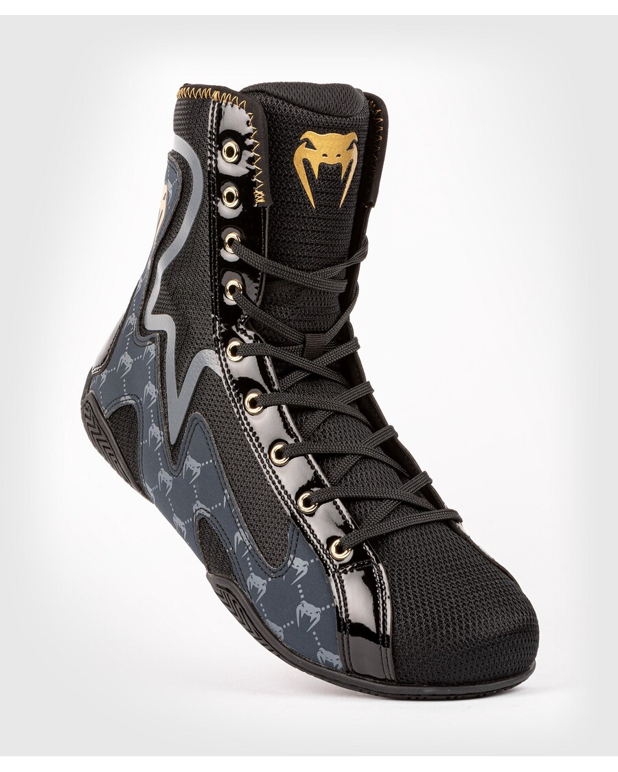 Sepatu Tinju Venum Elite Evo Monogram – Hitam/biru Tua