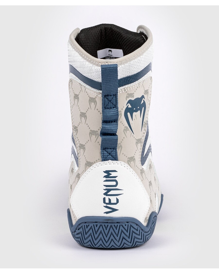 Боксови обувки Venum Elite Evo Monogram - бяло/синьо
