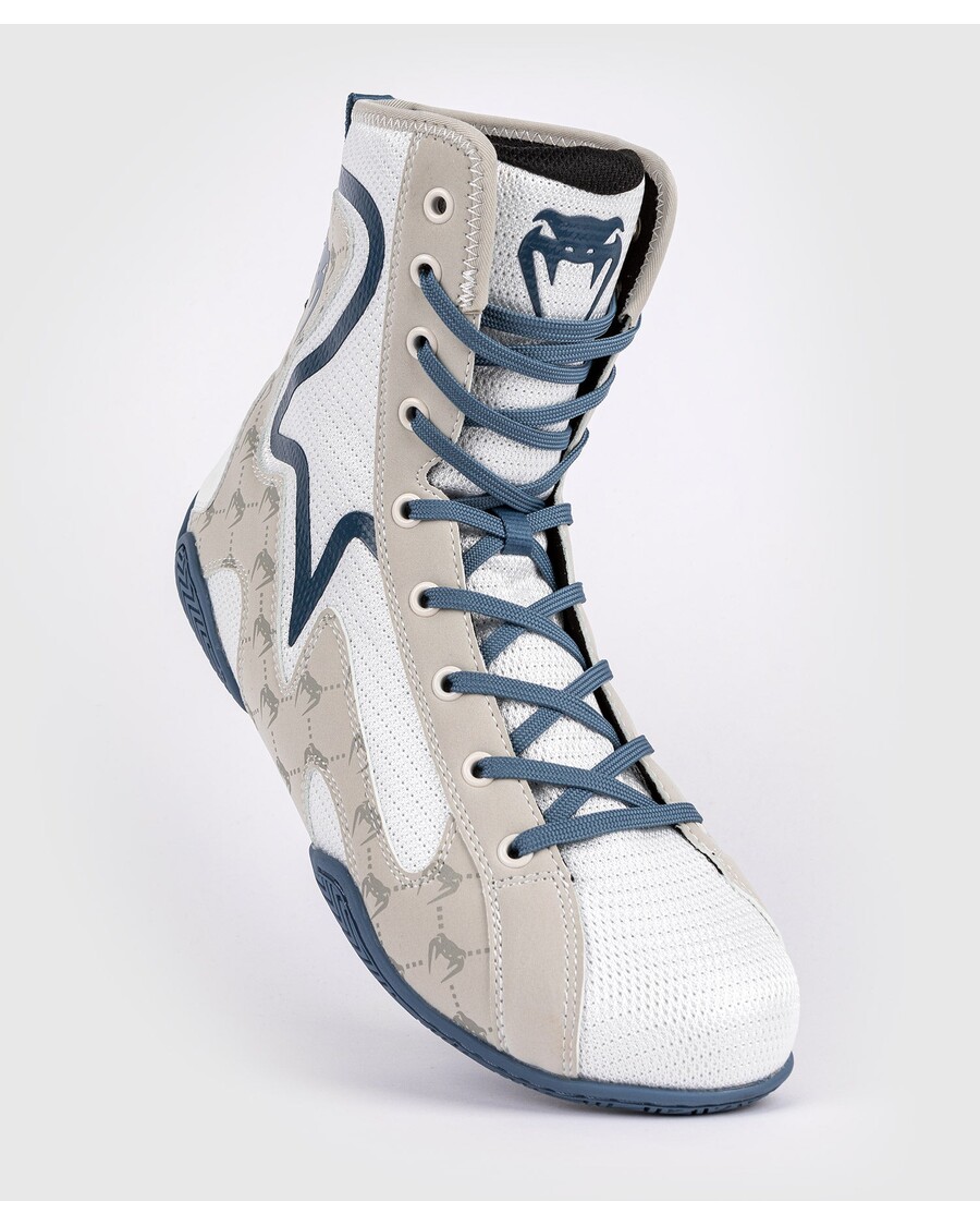 Боксови обувки Venum Elite Evo Monogram - бяло/синьо