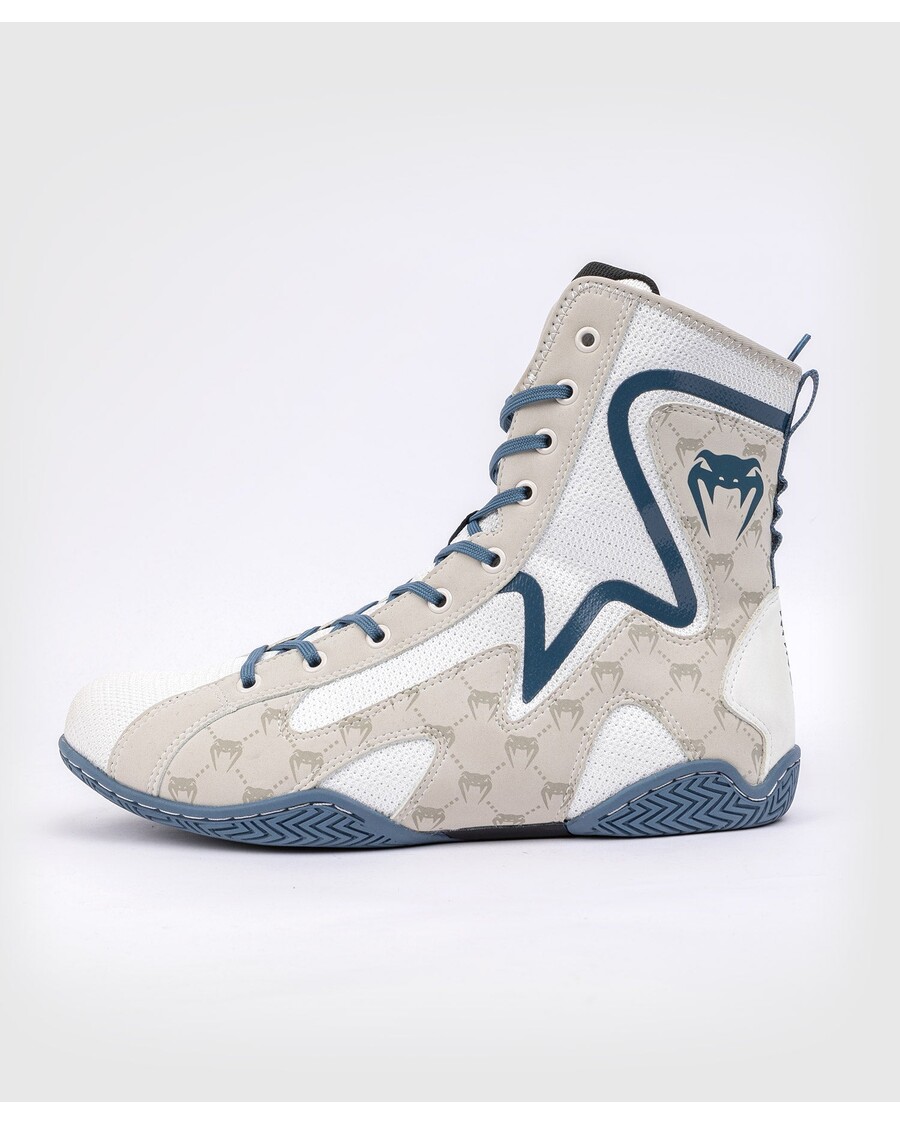 Боксови обувки Venum Elite Evo Monogram - бяло/синьо