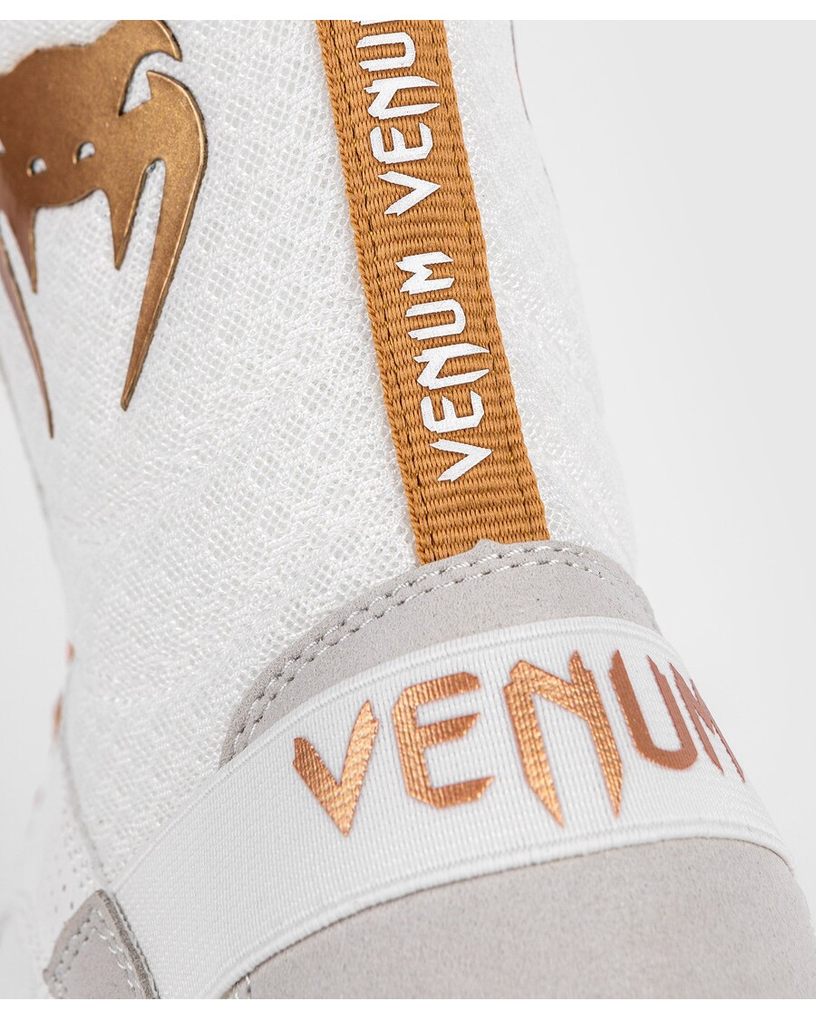 Venum Elite Boxing Shoes - White/Gold