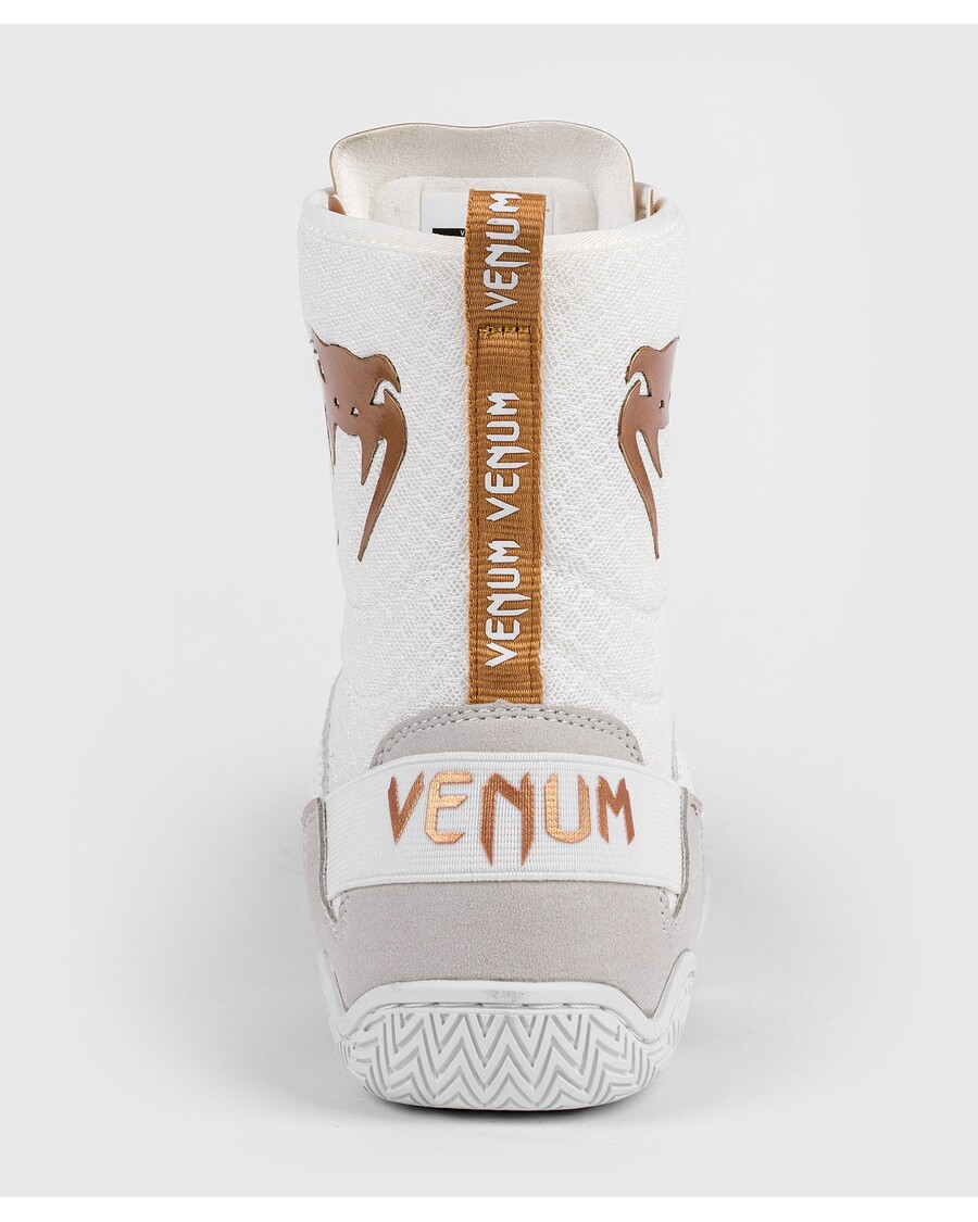 Venum Elite Boxing Shoes - White/Gold