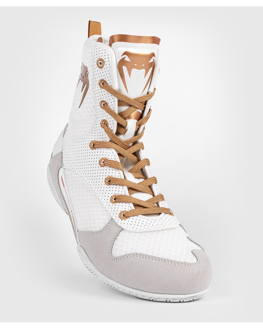 Venum Elite Boxing Shoes - White/Gold