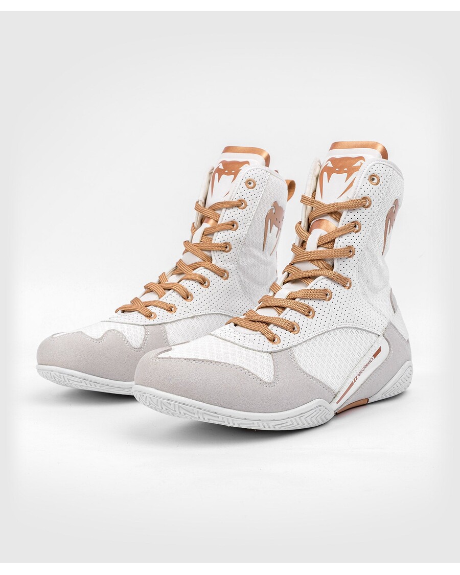 Sepatu Tinju Venum Elite - Putih/emas