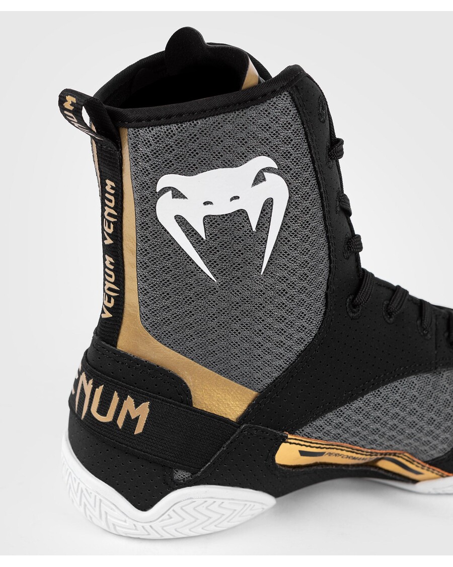 Venum エリート ボクシング シューズ - ブラック/ホワイト/ゴールド
