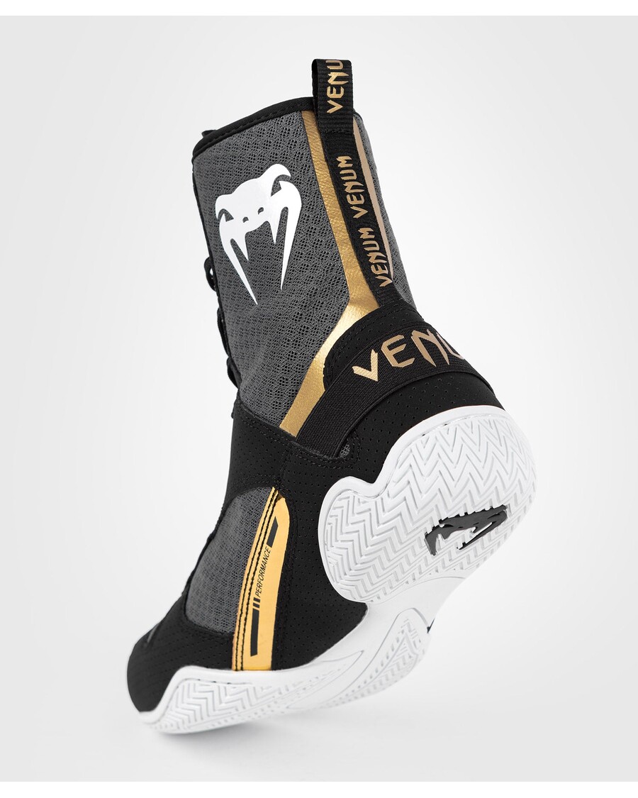 Venum エリート ボクシング シューズ - ブラック/ホワイト/ゴールド
