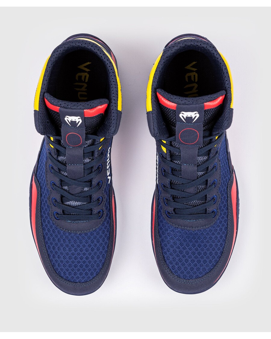 Venum エリート レスリング シューズ - ブルー/イエロー