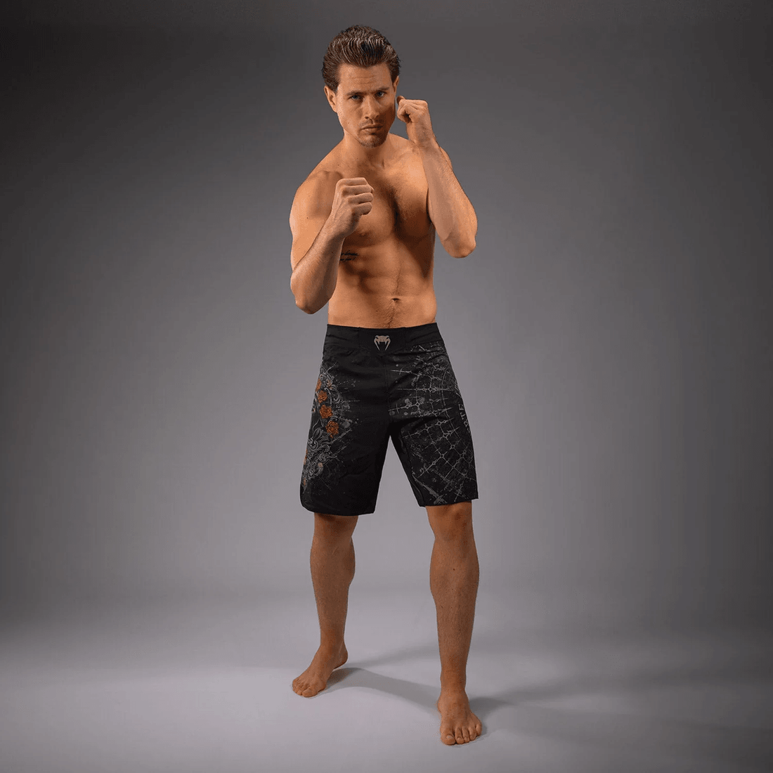 Venum Santa Muerte 5.0 Men’s Fight Shorts - Deep Black/Gold