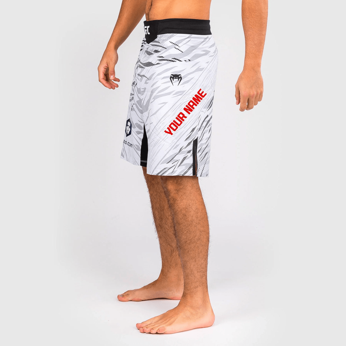 UFC Fusion by Venum Personalized Authentic Fight Night Men's Fight Short - Long Fit - White