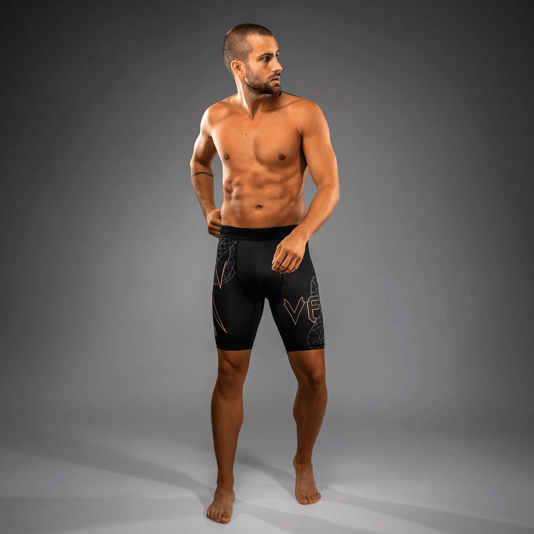 Venum Serpenti Vale Tudo Shorts - Black/Silver/Gold