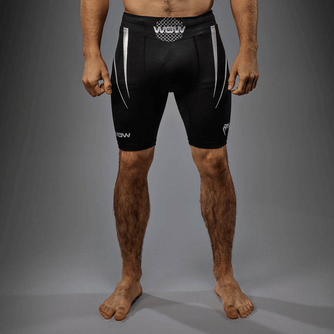 Venum x WOW FC Men’s Vale Tudo Shorts - Black/ Silver Grey