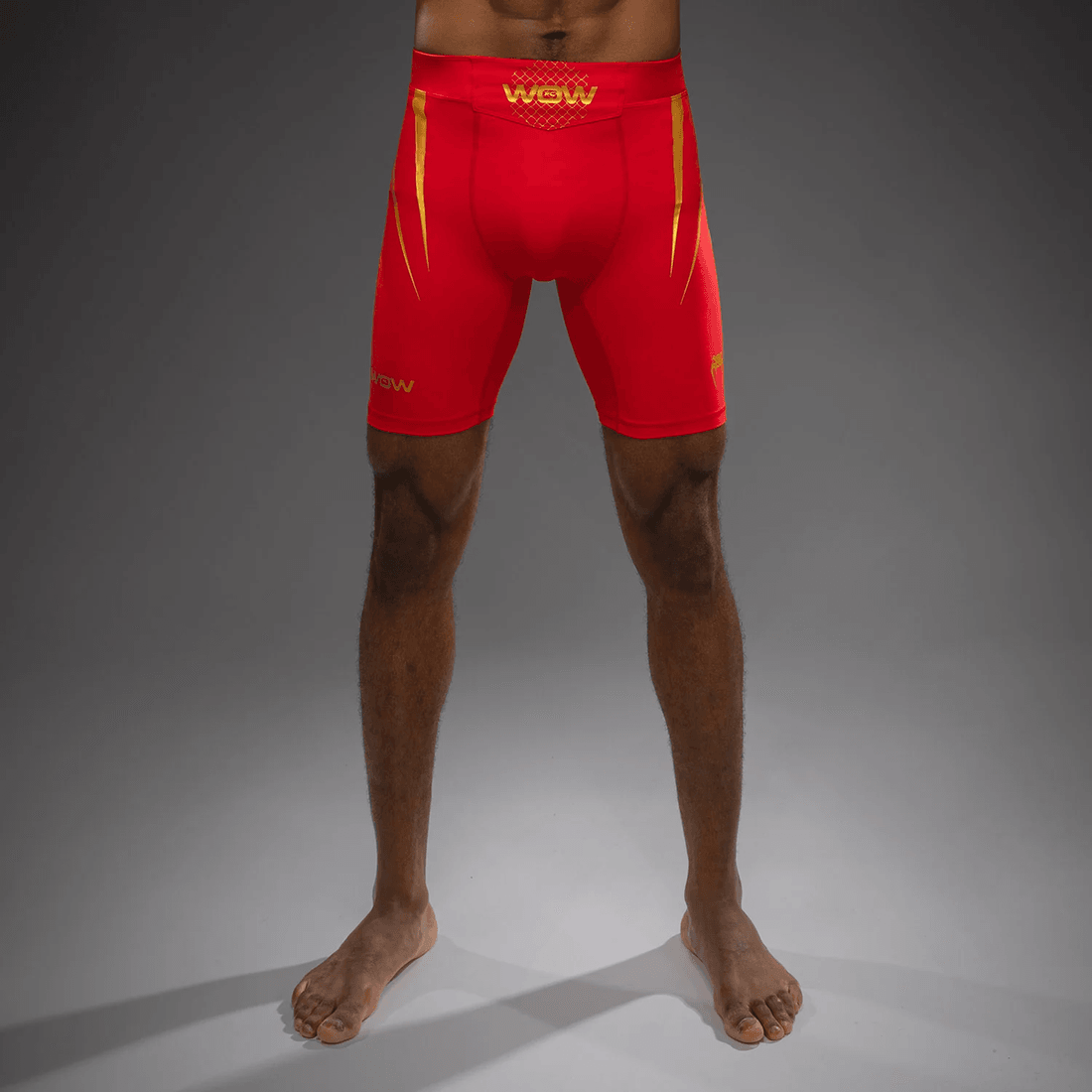Venum x WOW FC Men’s Vale Tudo Shorts - Fury Red/ Gold