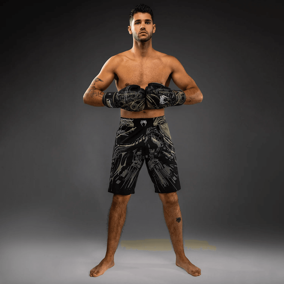Venum Invader Fight Shorts - Black/Sand