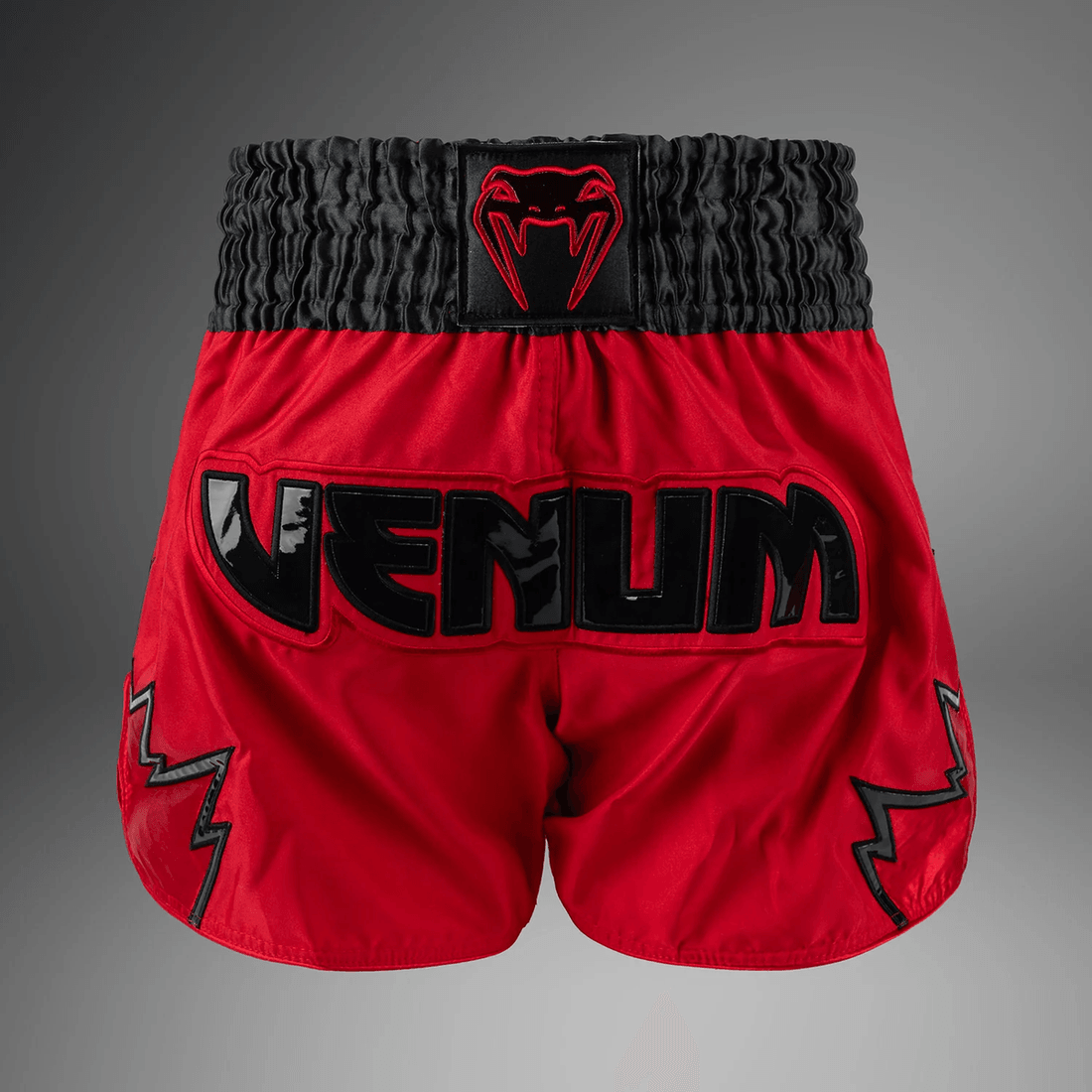 Venum Inferno Muay Thai Shorts - Red/Charcol Grey/Black