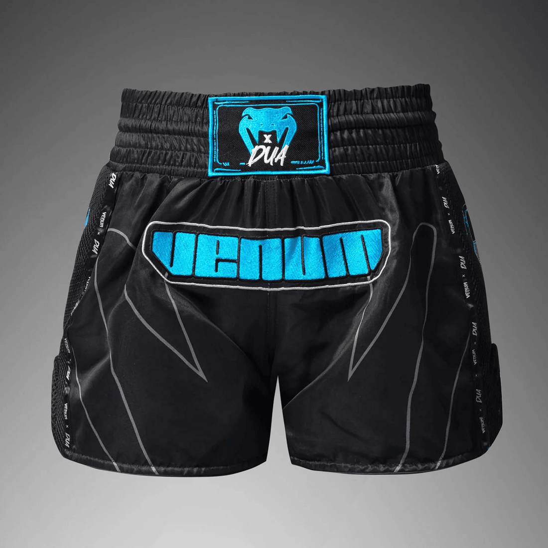 Venum x Dua Muay Thai Shorts - Black/Electric Blue