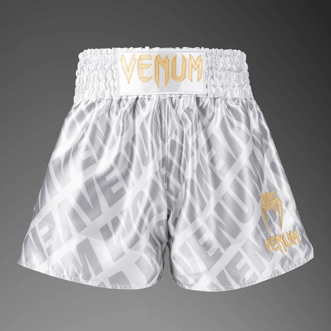 Venum Contender XT Muay Thai Shorts – White/Silver