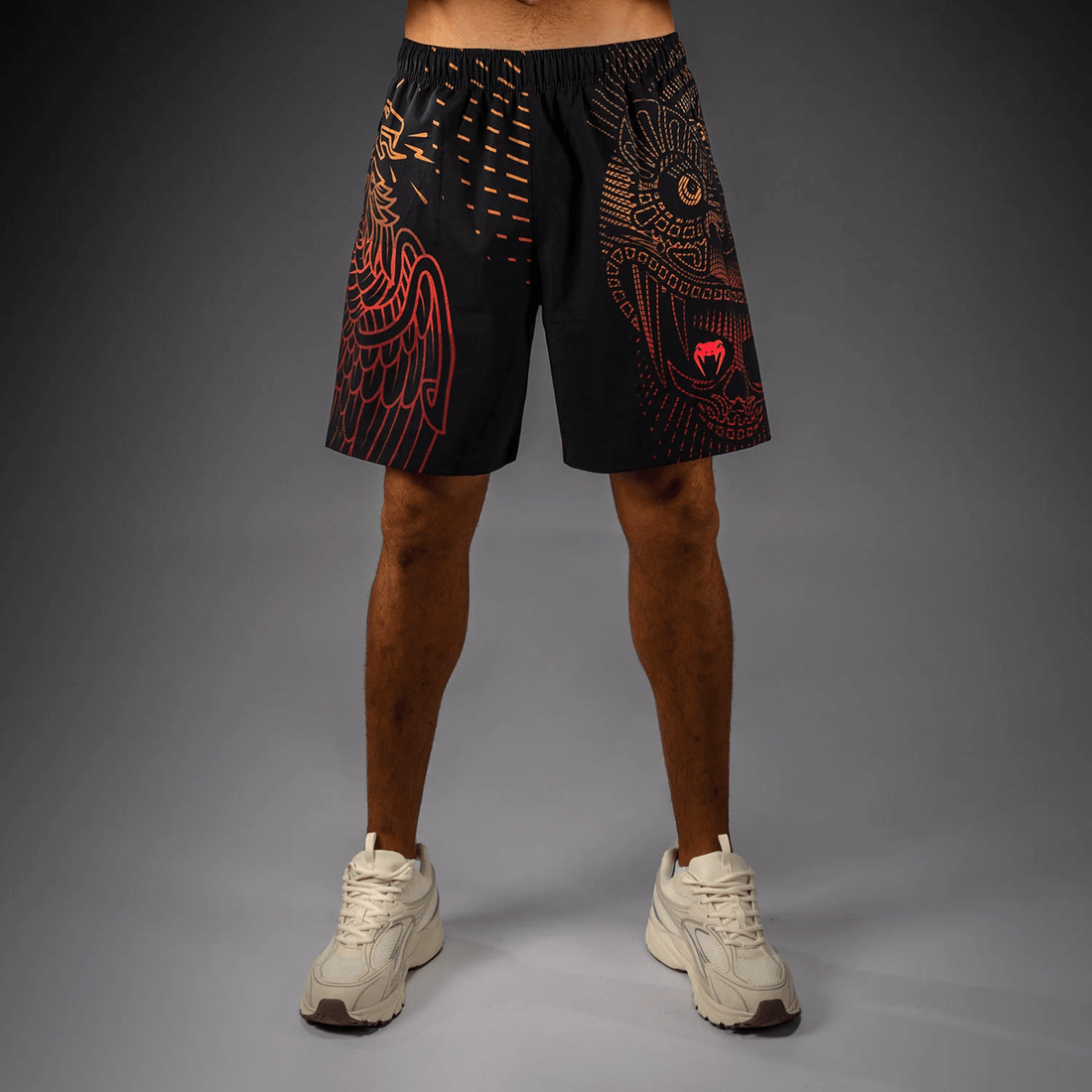 Venum Quetzal Fury Training Shorts - Black/Fury Red/ Tangerine