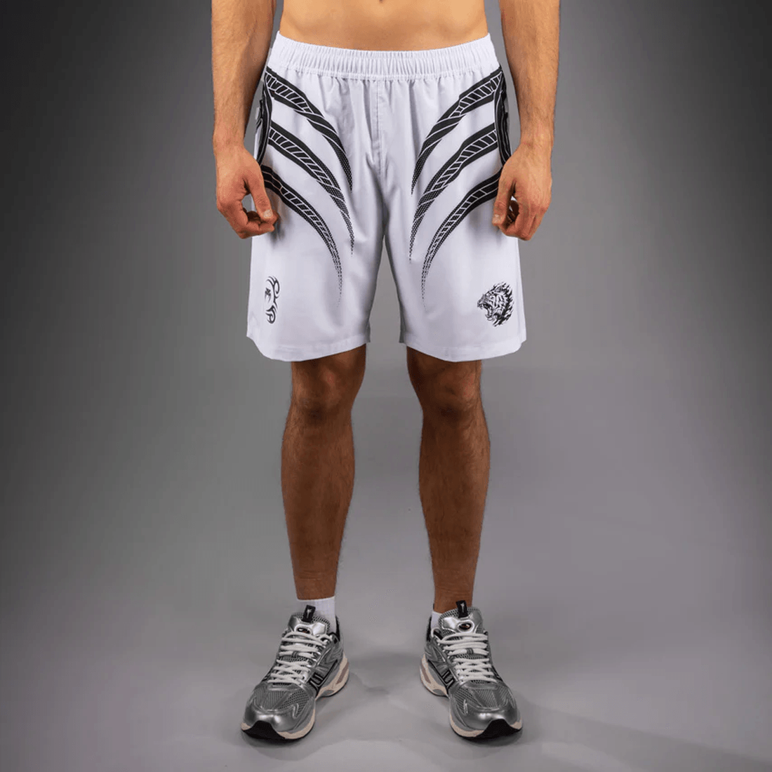 Venum x Mike Tyson Tiger Training Shorts - Optical White/Deep Black