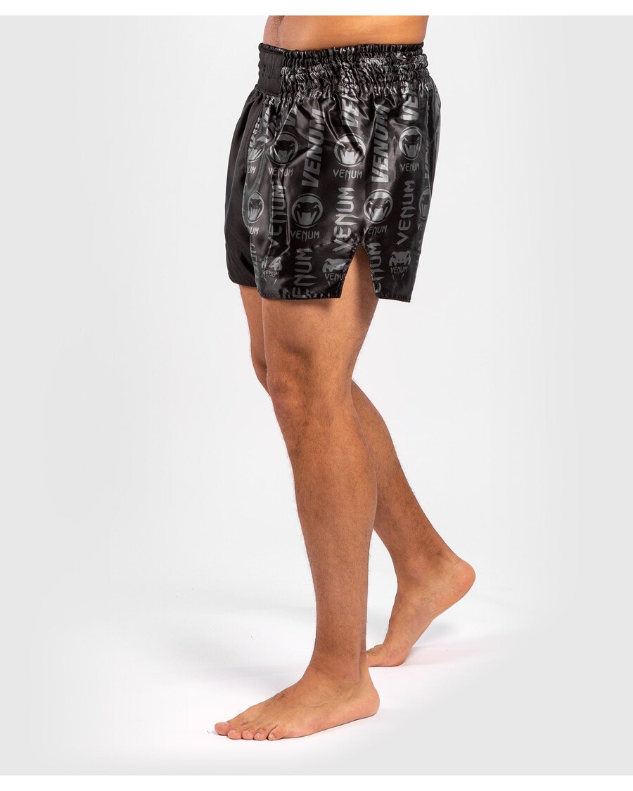 شورت Venum Logos Muay Thai - أسود/أسود