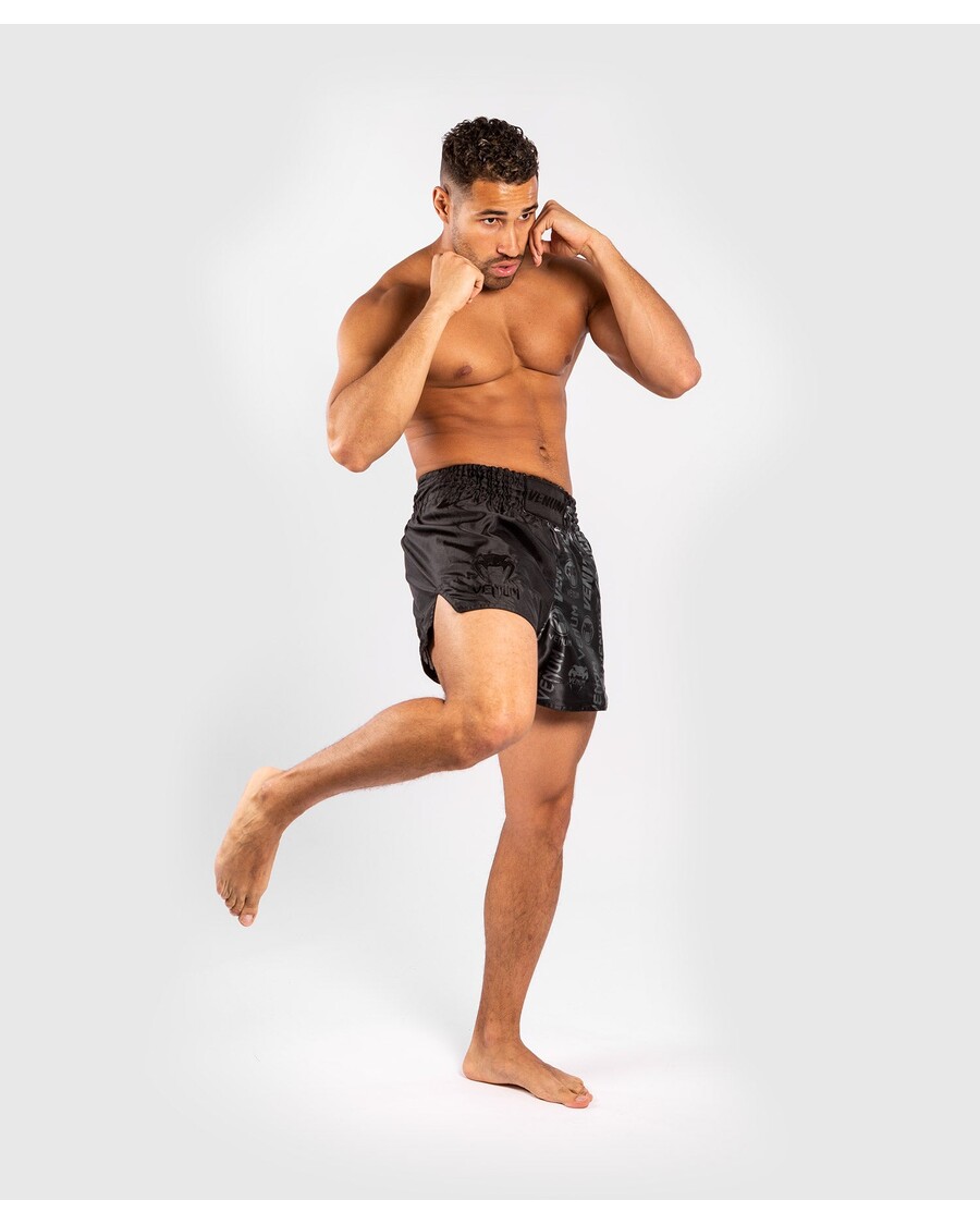 شورت Venum Logos Muay Thai - أسود/أسود