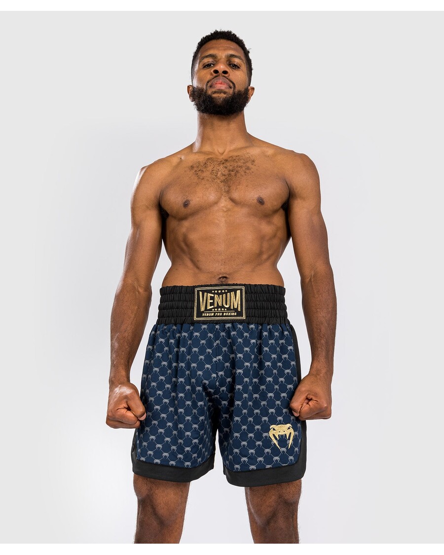Boksarske Kratke Hlače Z Monogramom Venum - črne/mornarsko Modre