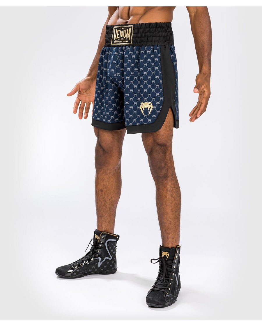 Boksarske Kratke Hlače Z Monogramom Venum - črne/mornarsko Modre