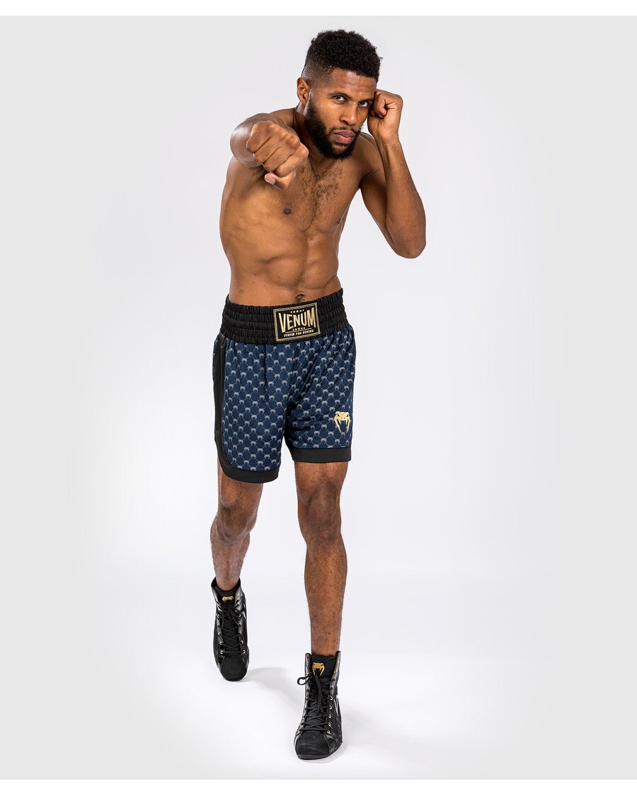Boksarske Kratke Hlače Z Monogramom Venum - črne/mornarsko Modre