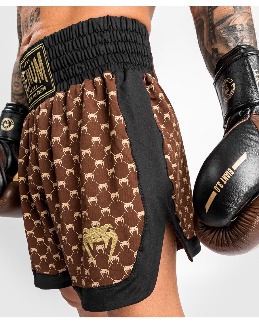 Venum モノグラム ボクシング ショーツ - ブラック/ブラウン