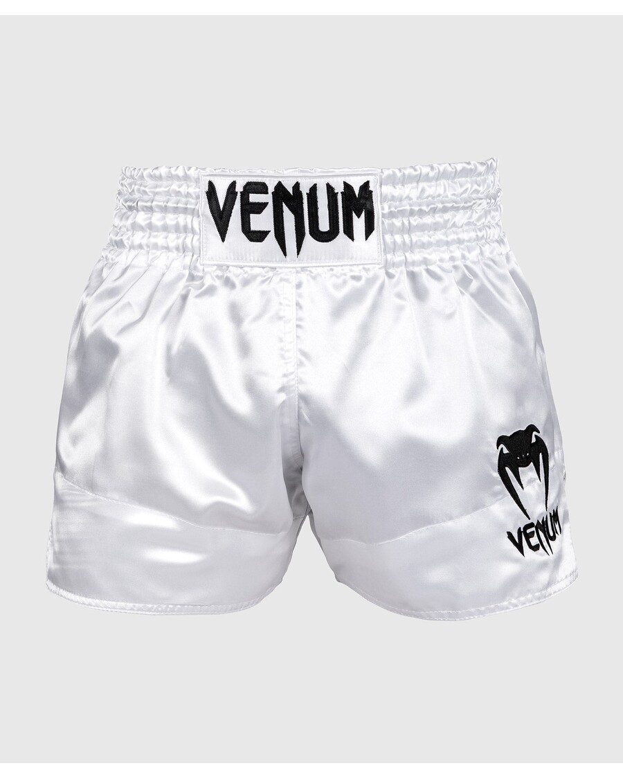 Venum Klassische Muay-Thai-Shorts – Weiß/schwarz