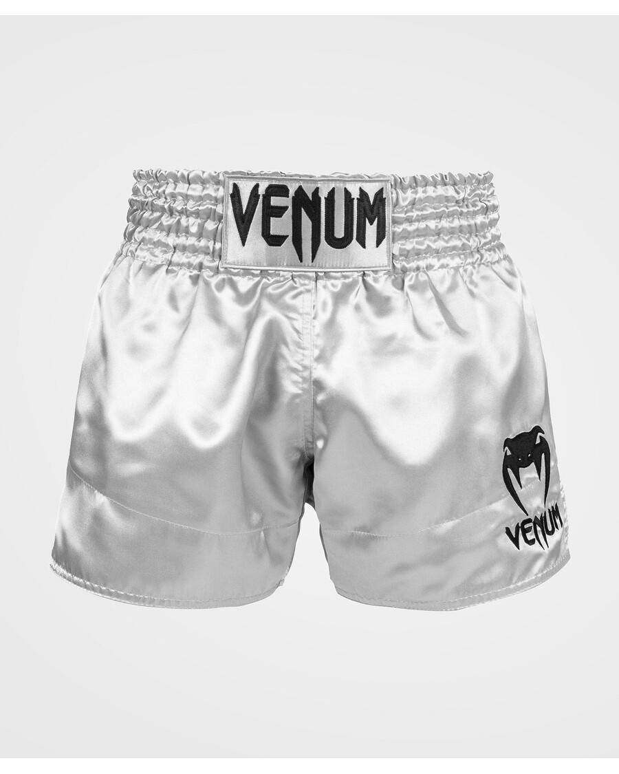 Venum Klassische Muay-Thai-Shorts – Silber/Schwarz