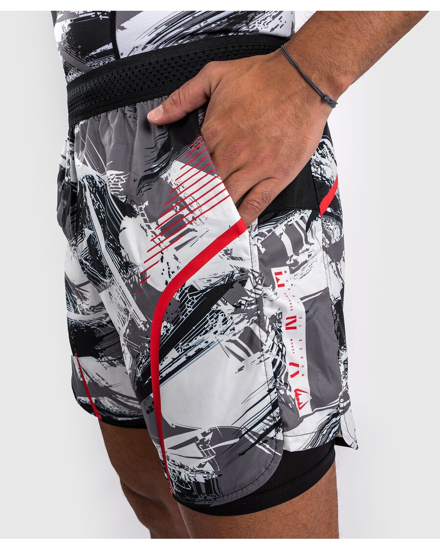 тренировочные шорты Venum Electron 3.0 - серый/красный
